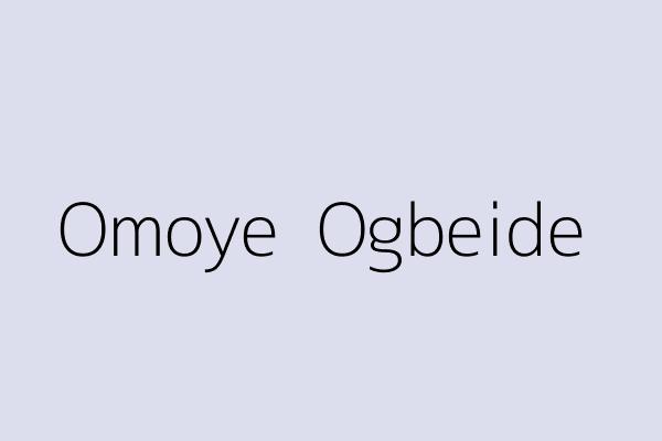 Omoye  Ogbeide 